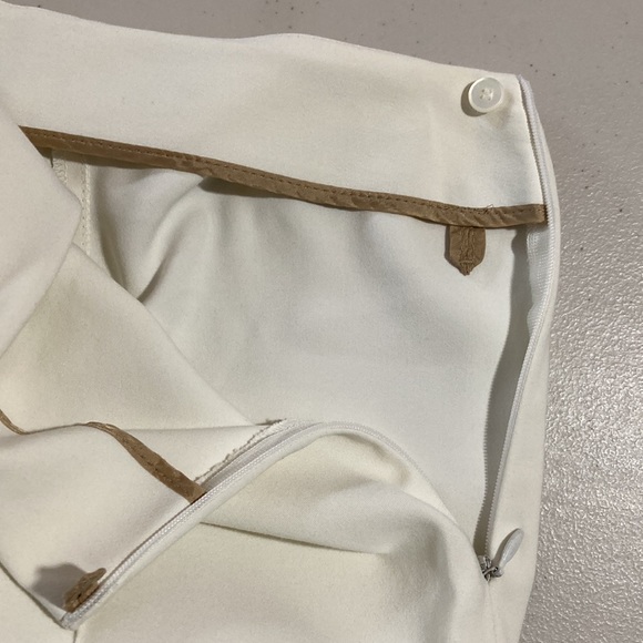 AKRIS, Melissa, Ivory, cotton blend side zip pants. Size, 4 - Picture 7 of 13